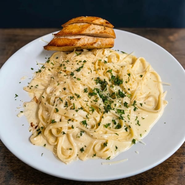 A delicious entree from The Crabby Oyster, freshly prepared and plated.